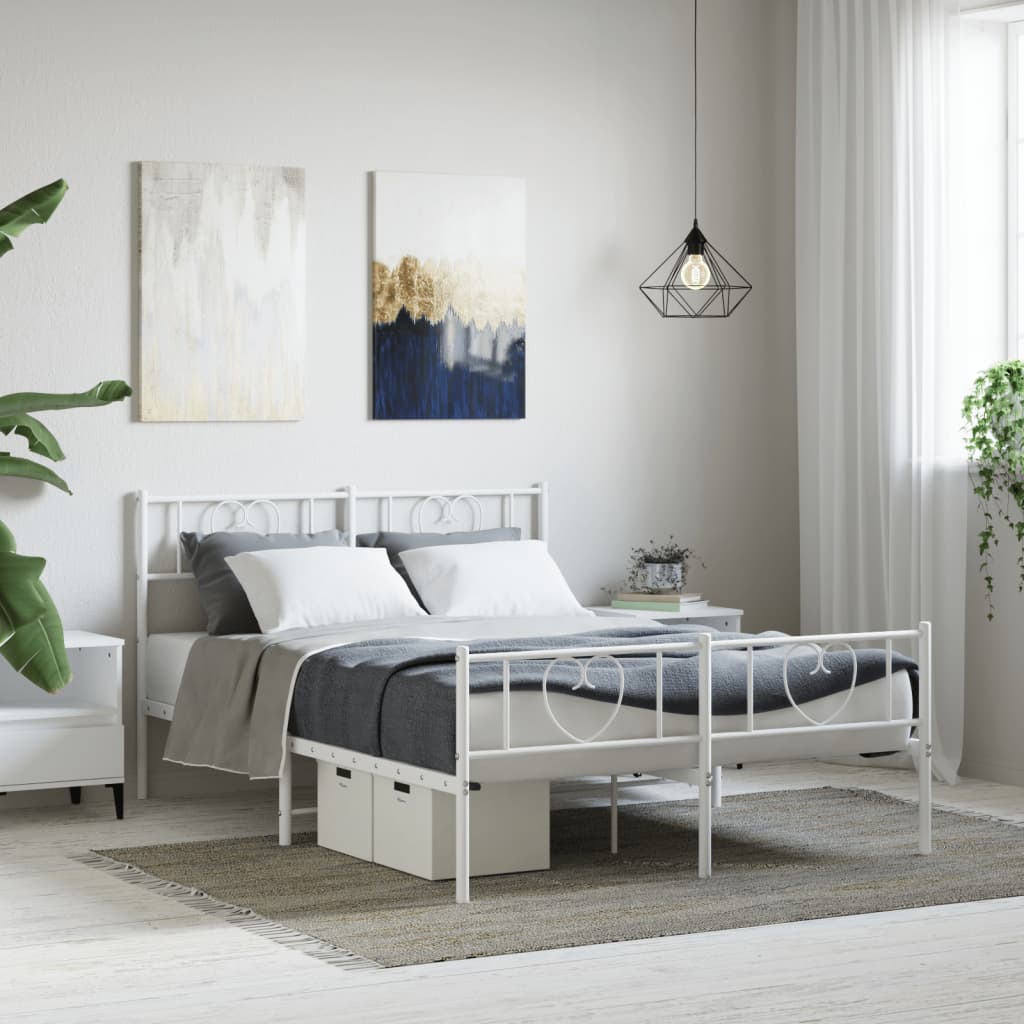 Metal Bed Frame Without Mattress With Footboard 90X190Cm