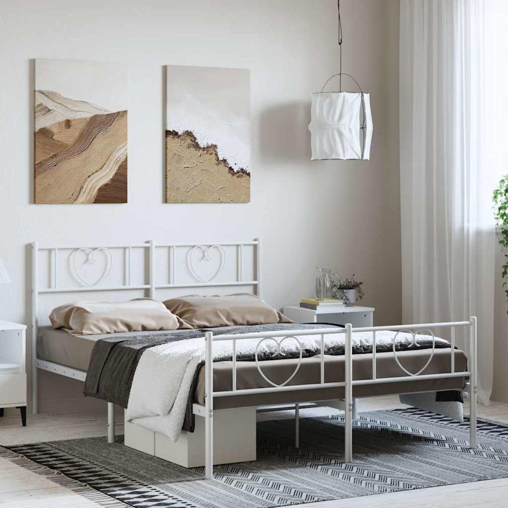 Metal Bed Frame Without Mattress With Footboard 90X190Cm