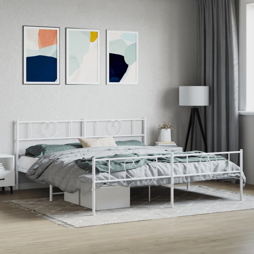 Metal Bed Frame Without Mattress With Footboard 90X190Cm
