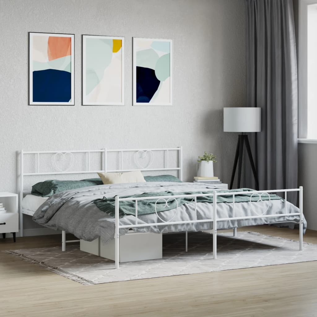 Metal Bed Frame Without Mattress With Footboard 90X190Cm