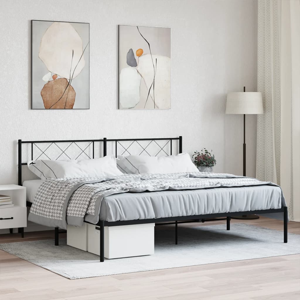 Metal Bed Frame Without Mattress 193X203Cm