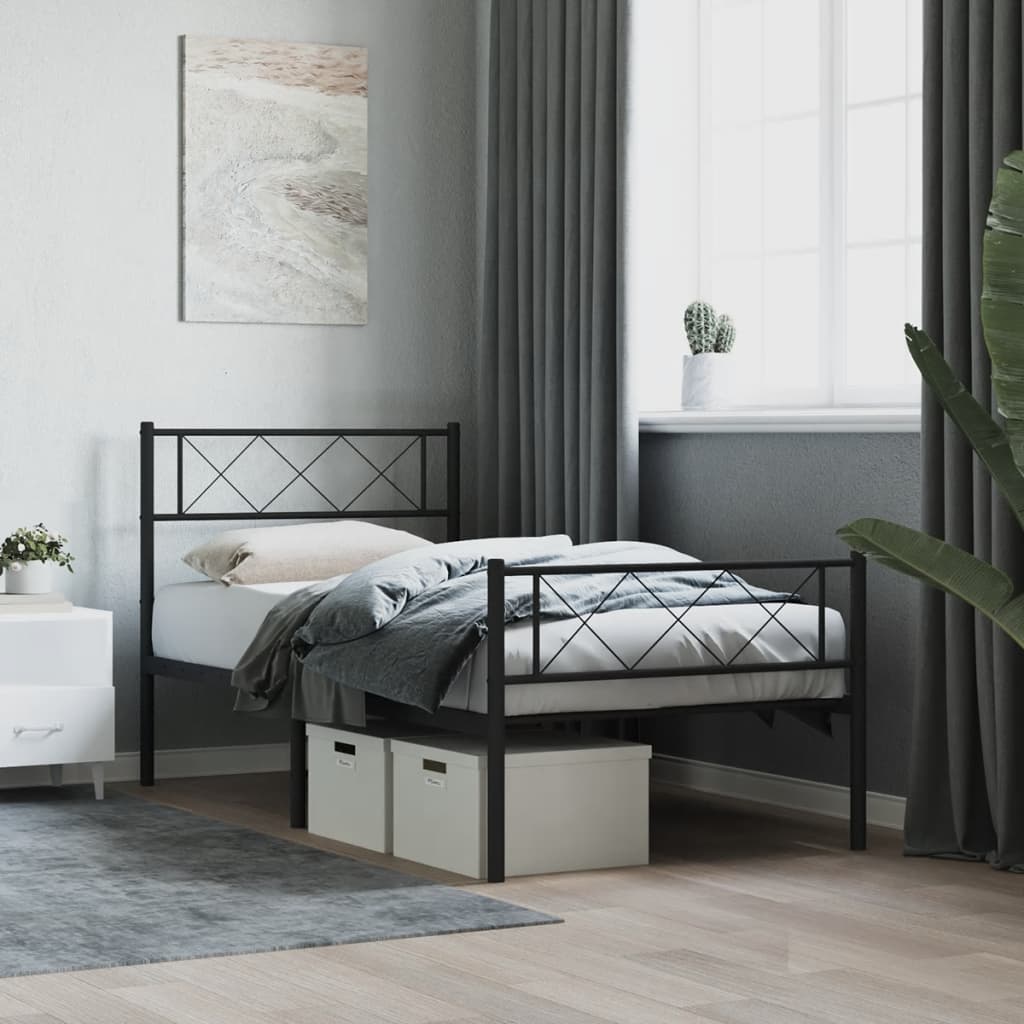 Metal Bed Frame Without Mattress 193X203Cm