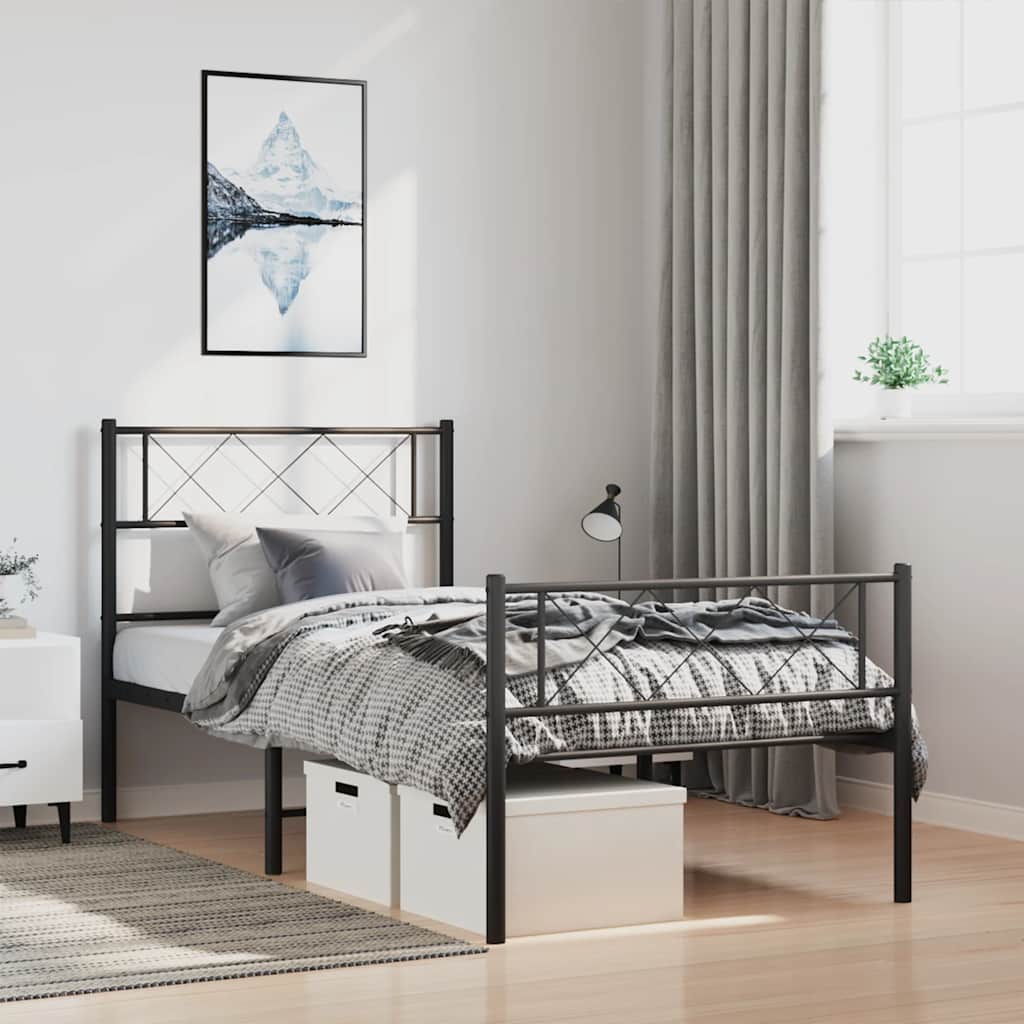 Metal Bed Frame Without Mattress 193X203Cm