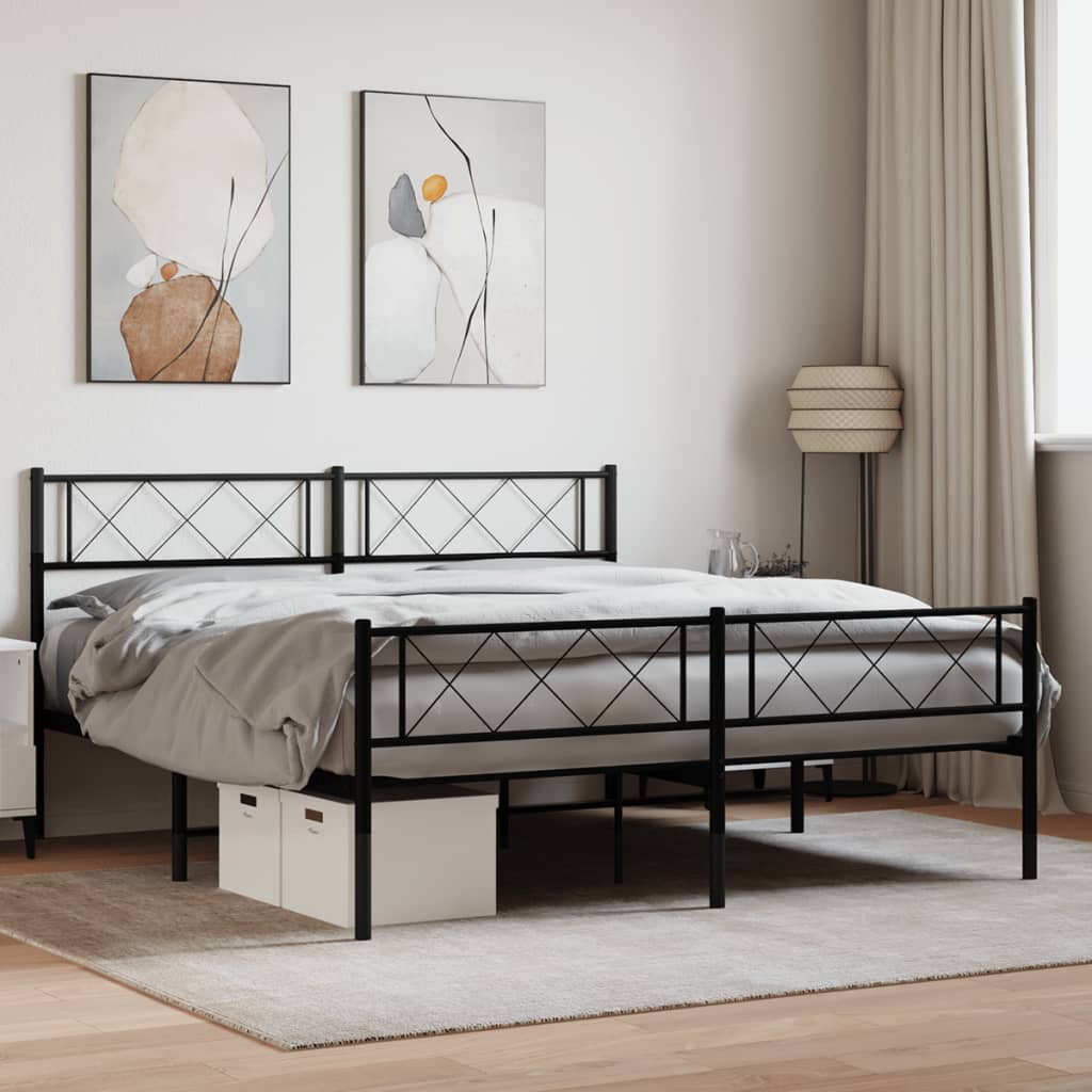 Metal Bed Frame Without Mattress 193X203Cm