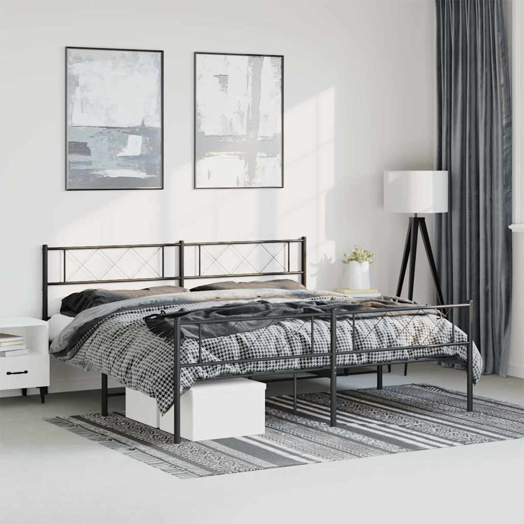 Metal Bed Frame Without Mattress 193X203Cm