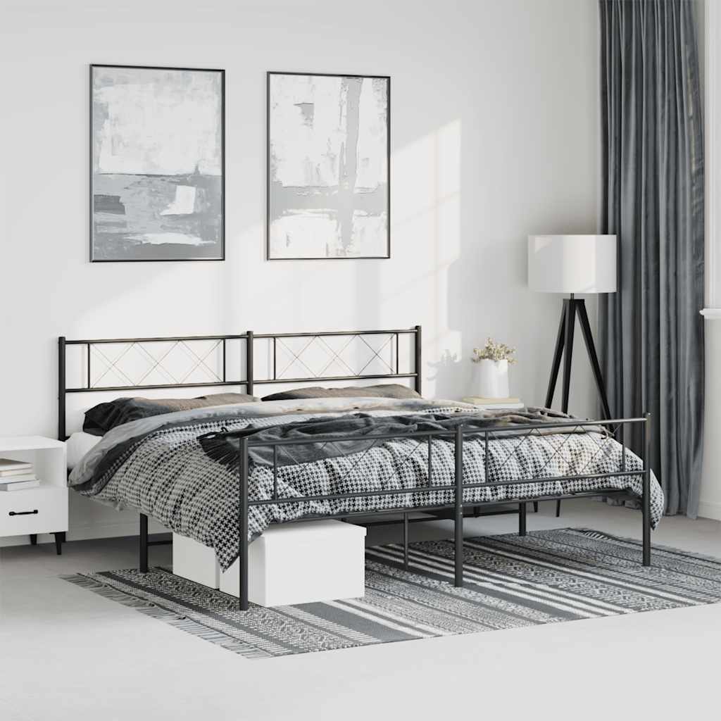 Metal Bed Frame Without Mattress 193X203Cm
