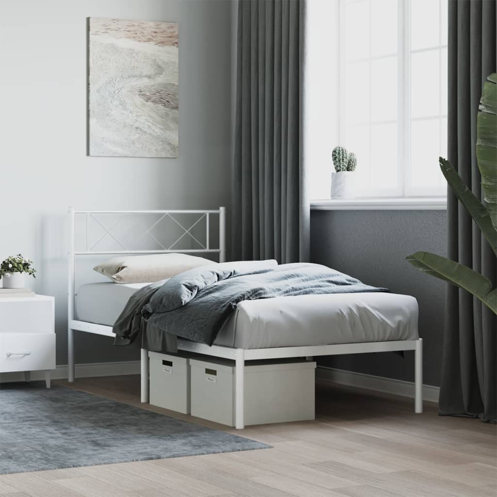 Metal Bed Frame Without Mattress 193X203Cm