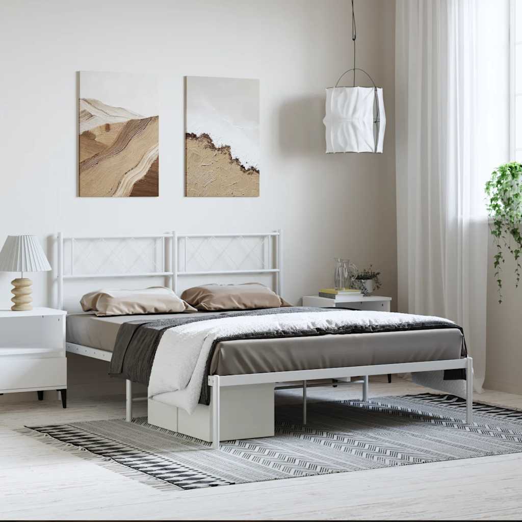 Metal Bed Frame Without Mattress 193X203Cm