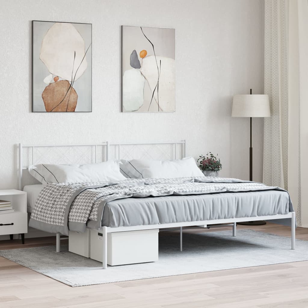 Metal Bed Frame Without Mattress 193X203Cm