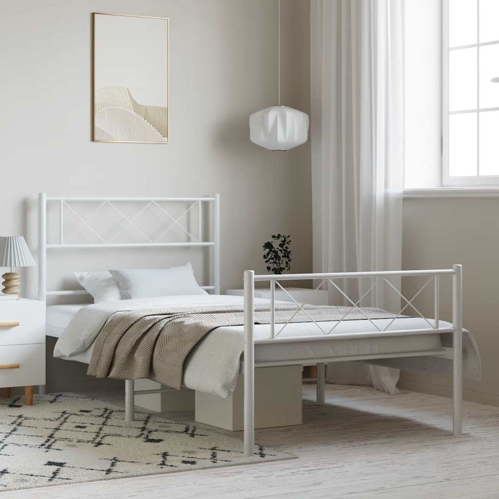 Metal Bed Frame Without Mattress 193X203Cm