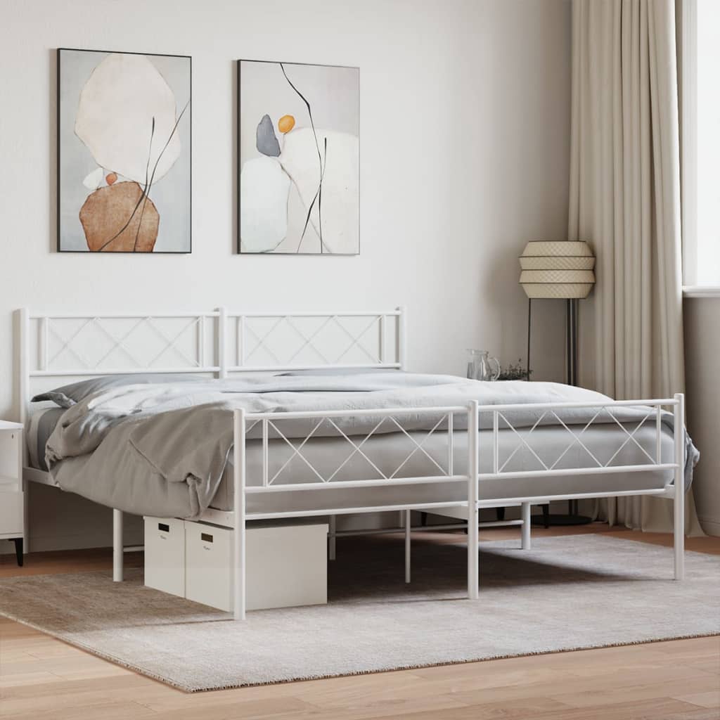 Metal Bed Frame Without Mattress 193X203Cm
