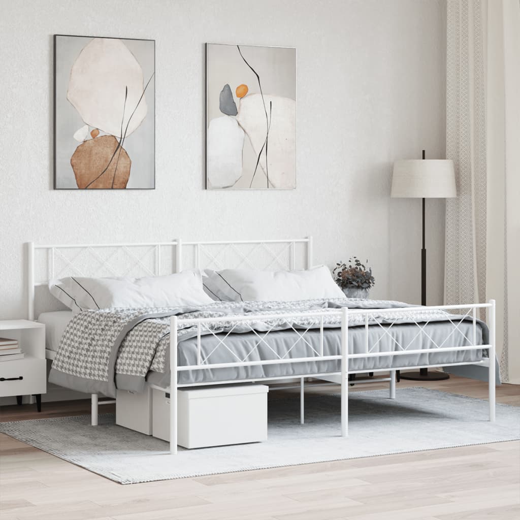 Metal Bed Frame Without Mattress 193X203Cm