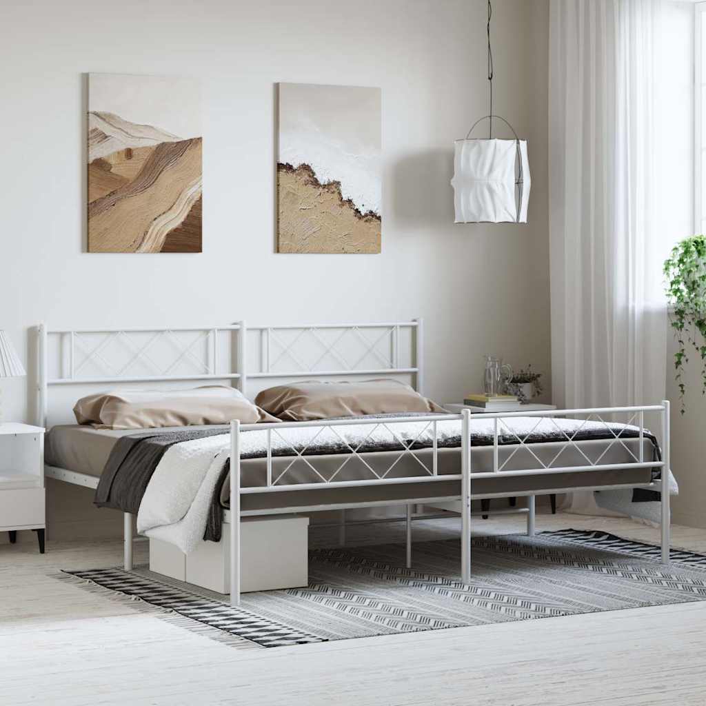 Metal Bed Frame Without Mattress 193X203Cm
