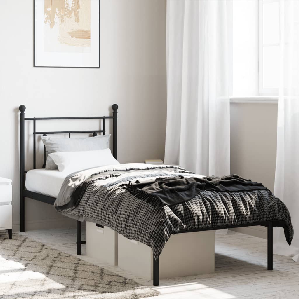 Metal Bed Frame Without Mattress 75X190Cm