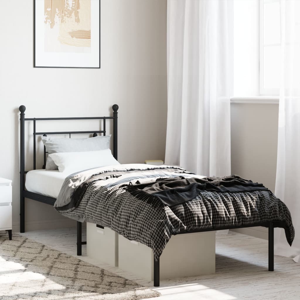 Metal Bed Frame Without Mattress 75X190Cm