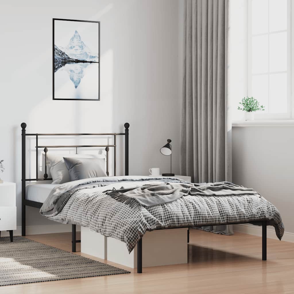 Metal Bed Frame Without Mattress 75X190Cm