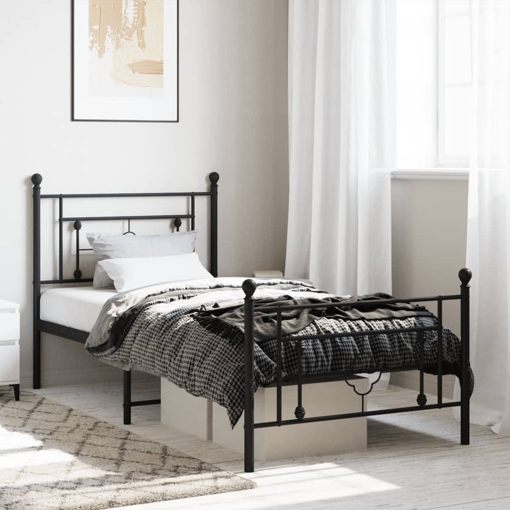 Metal Bed Frame Without Mattress 75X190Cm