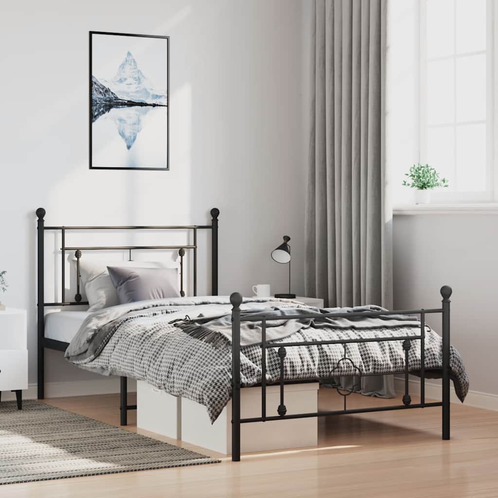 Metal Bed Frame Without Mattress 75X190Cm