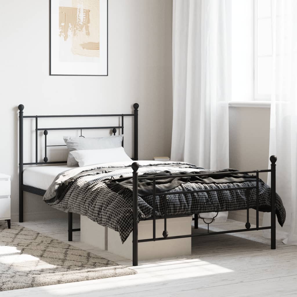 Metal Bed Frame Without Mattress 75X190Cm