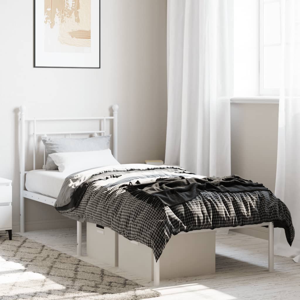 Metal Bed Frame Without Mattress 75X190Cm