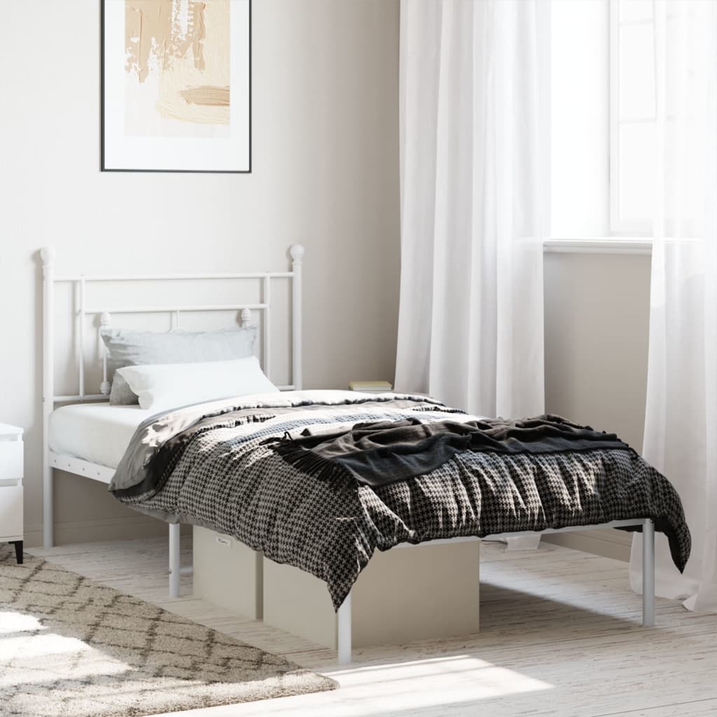 Metal Bed Frame Without Mattress 75X190Cm