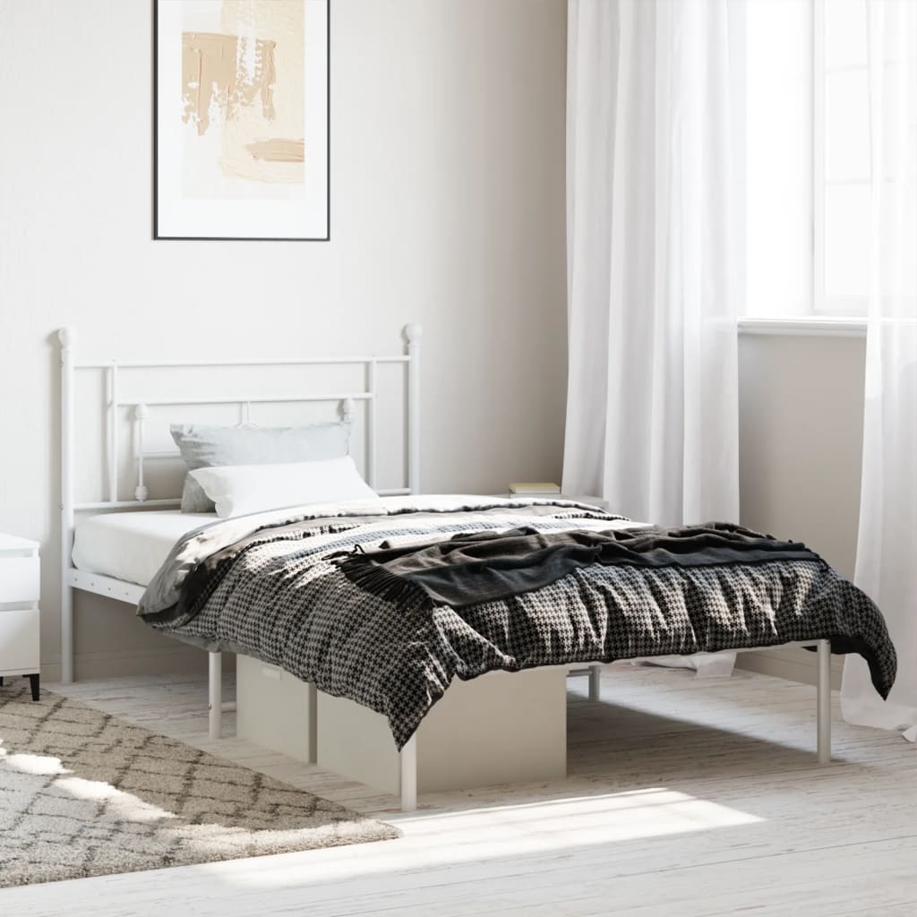 Metal Bed Frame Without Mattress 75X190Cm