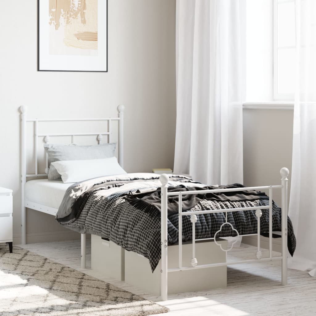 Metal Bed Frame Without Mattress 75X190Cm