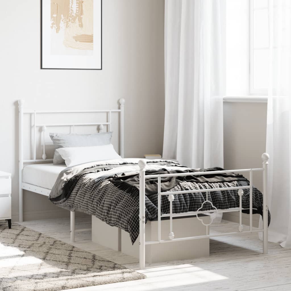 Metal Bed Frame Without Mattress 75X190Cm