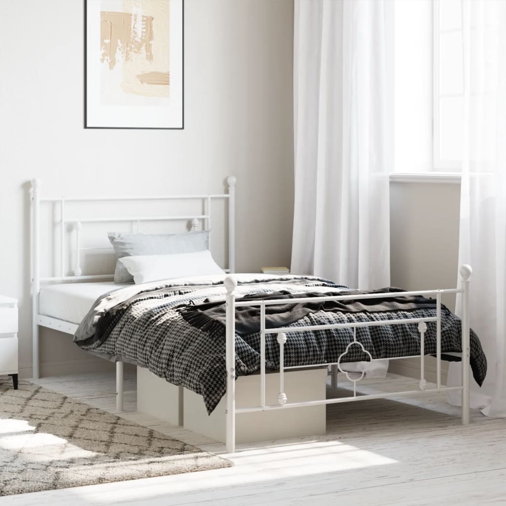 Metal Bed Frame Without Mattress 75X190Cm