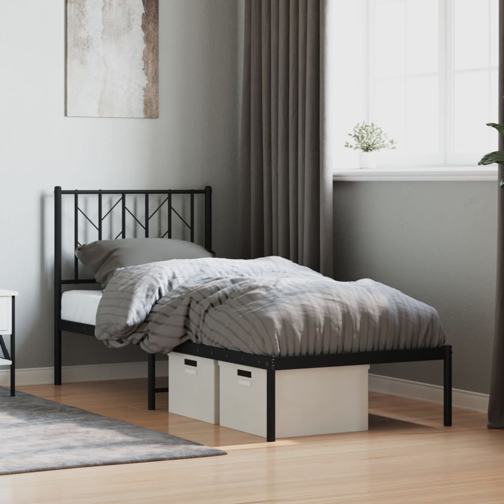 Metal Bed Frame Without Mattress With Footboard 90X190Cm
