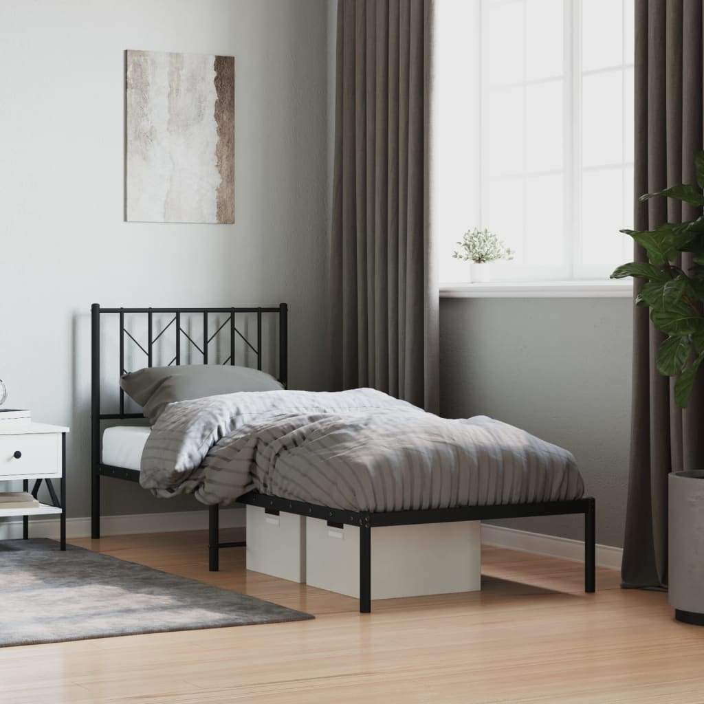 Metal Bed Frame Without Mattress With Footboard 90X190Cm
