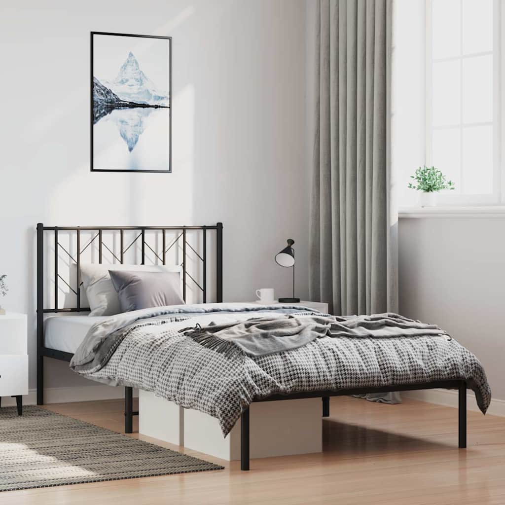 Metal Bed Frame Without Mattress With Footboard 90X190Cm