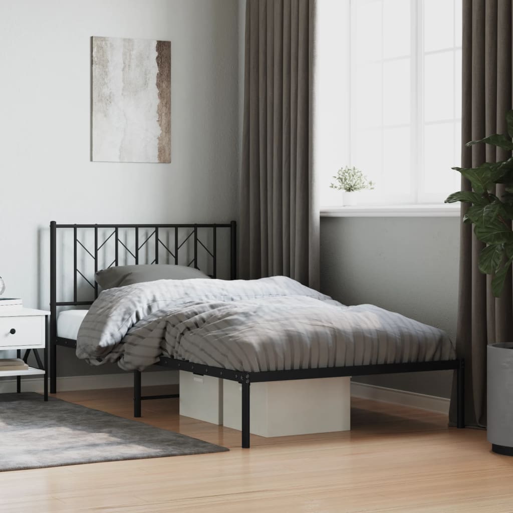 Metal Bed Frame Without Mattress With Footboard 90X190Cm