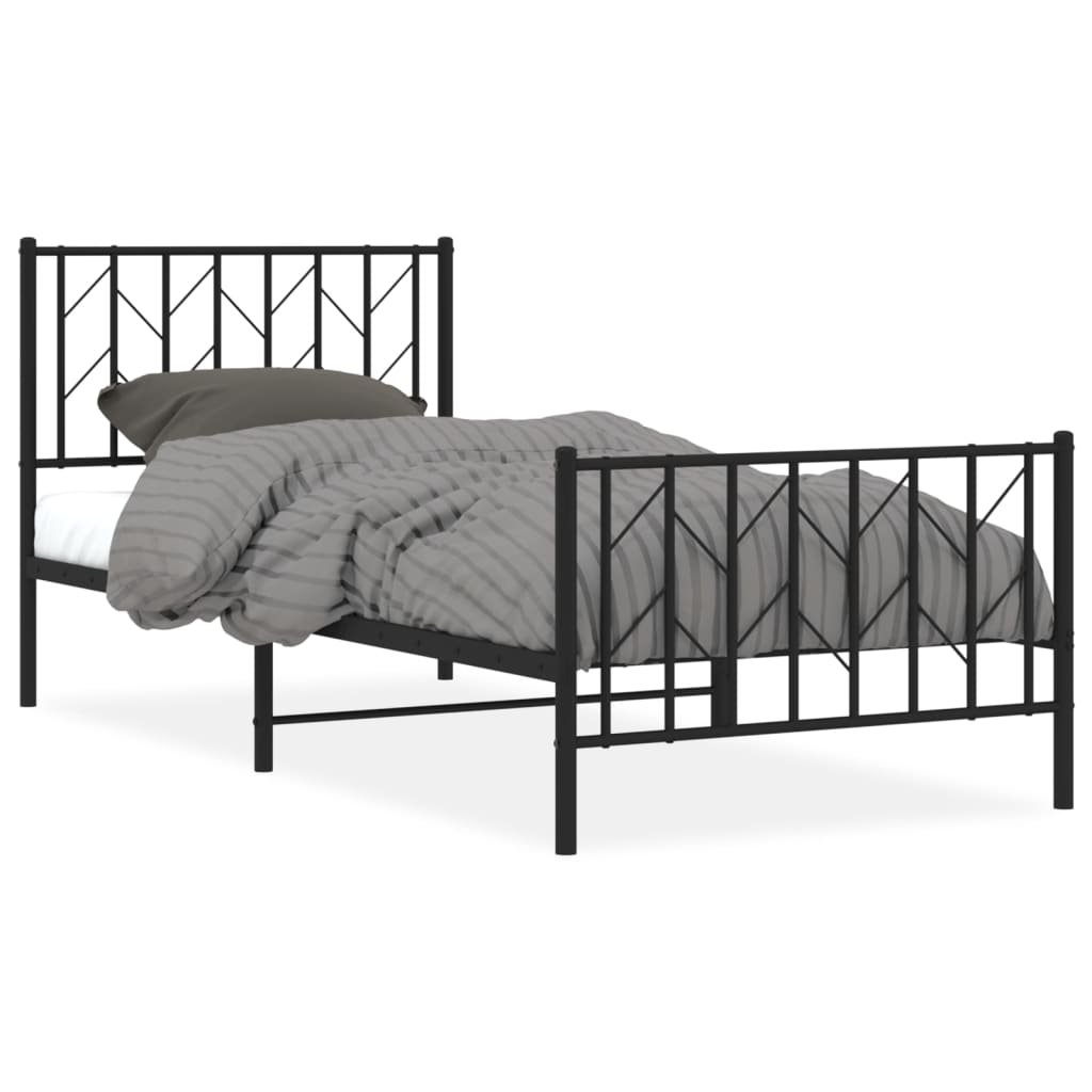 Metal Bed Frame Without Mattress With Footboard 90X190Cm