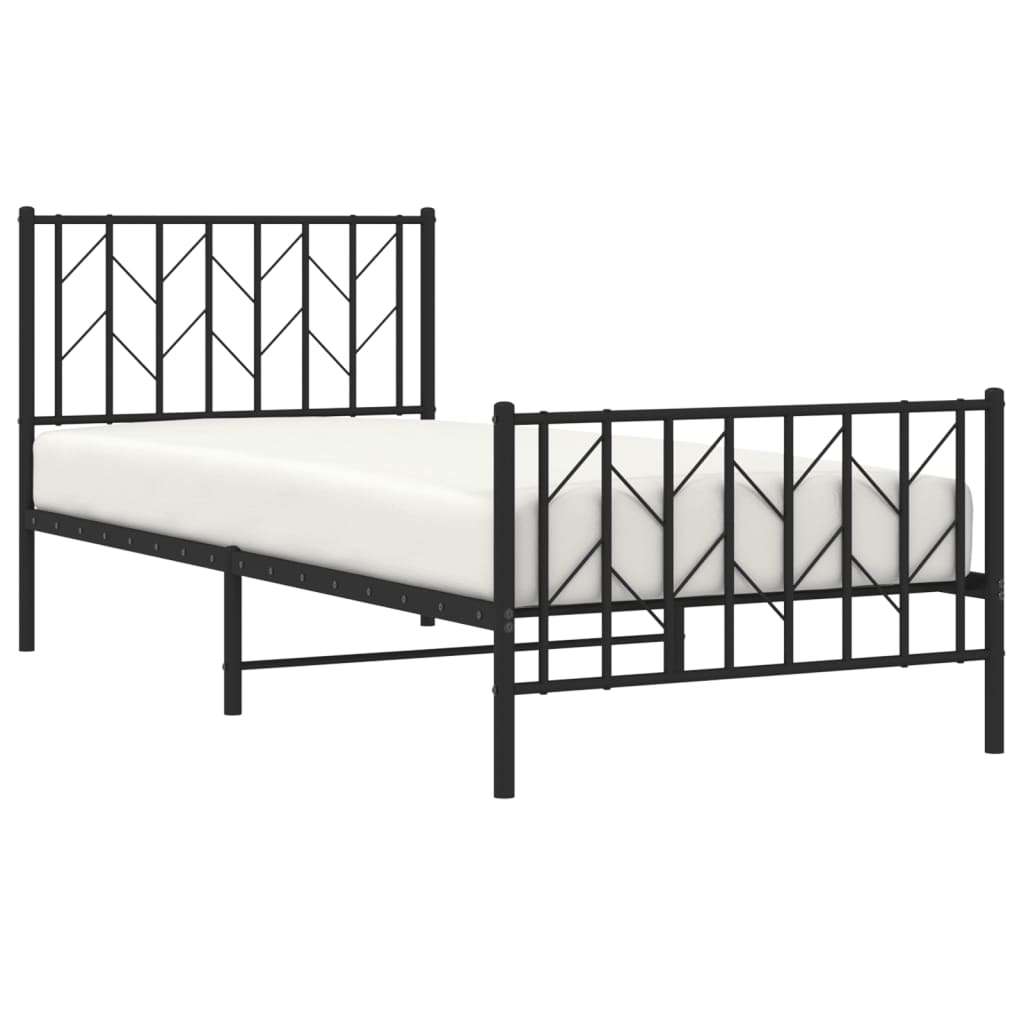 Metal Bed Frame Without Mattress With Footboard 90X190Cm