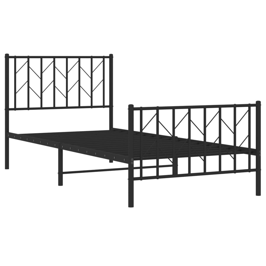 Metal Bed Frame Without Mattress With Footboard 90X190Cm