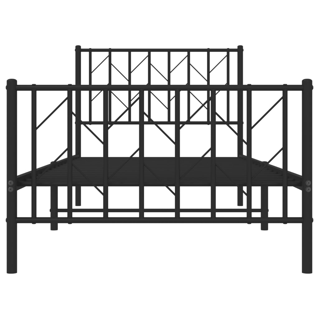 Metal Bed Frame Without Mattress With Footboard 90X190Cm