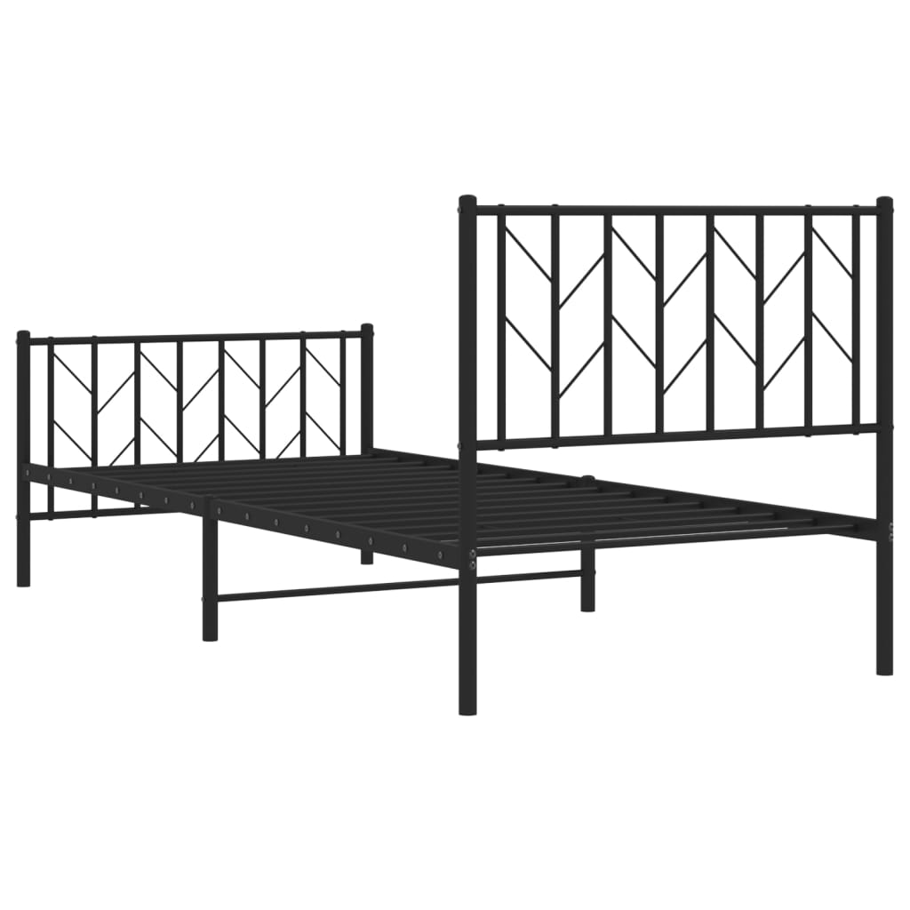 Metal Bed Frame Without Mattress With Footboard 90X190Cm