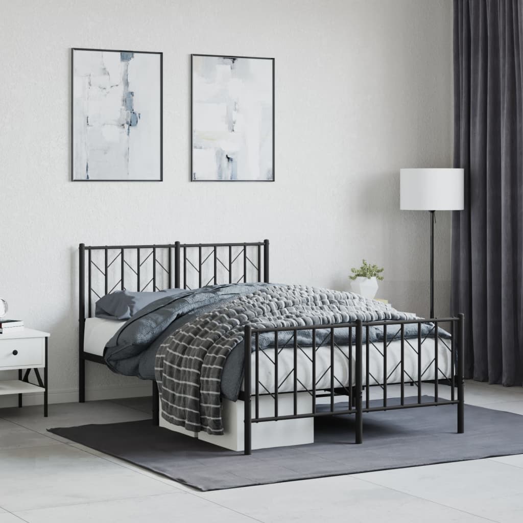 Metal Bed Frame Without Mattress With Footboard 90X190Cm
