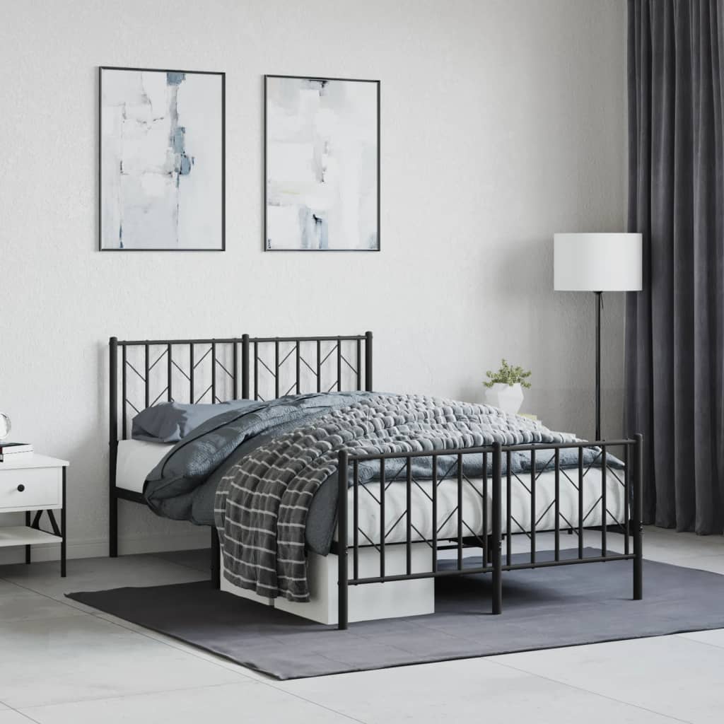 Metal Bed Frame Without Mattress With Footboard 90X190Cm