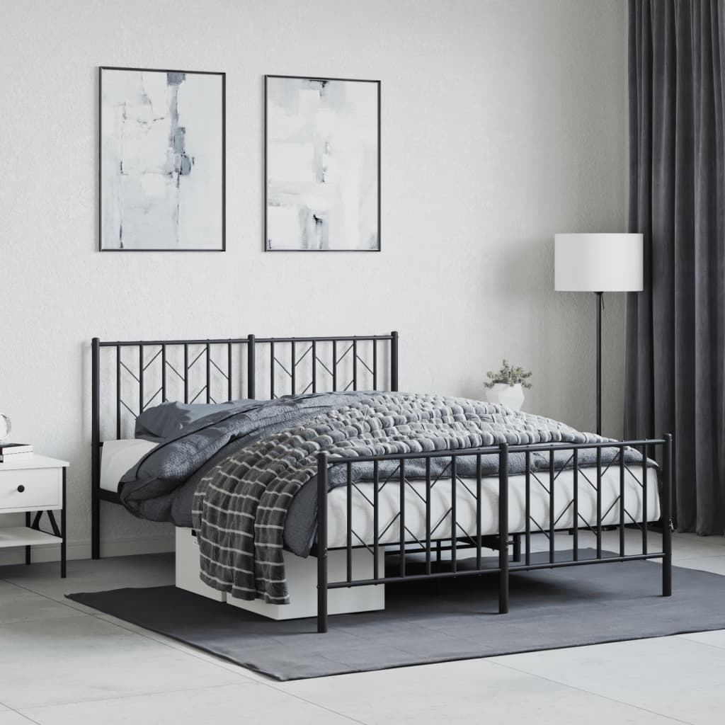 Metal Bed Frame Without Mattress With Footboard 90X190Cm