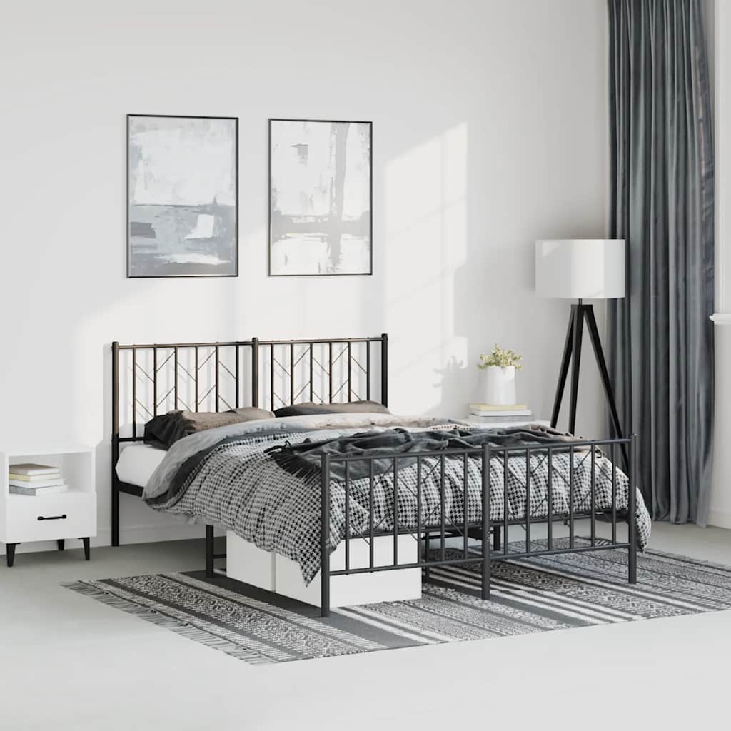 Metal Bed Frame Without Mattress With Footboard 90X190Cm
