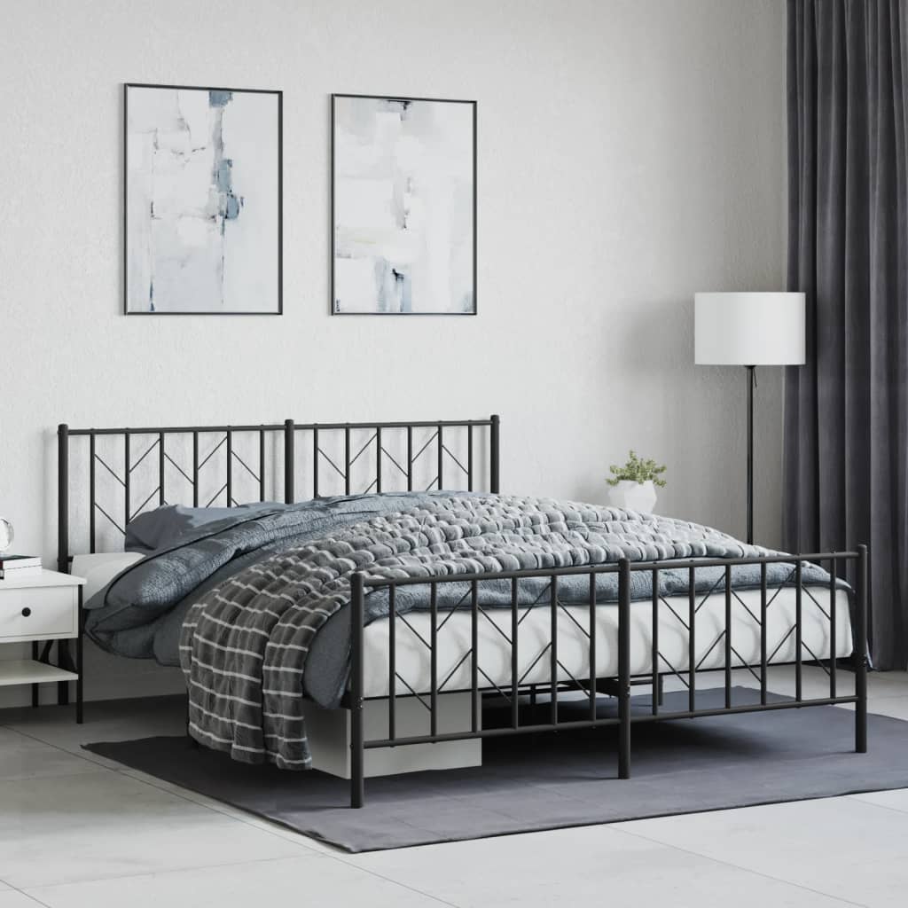 Metal Bed Frame Without Mattress With Footboard 90X190Cm
