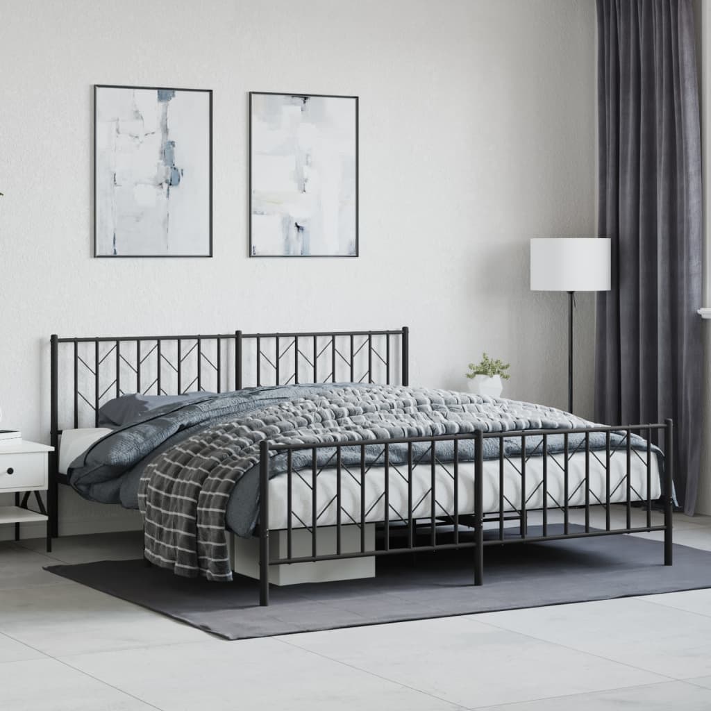 Metal Bed Frame Without Mattress With Footboard 90X190Cm