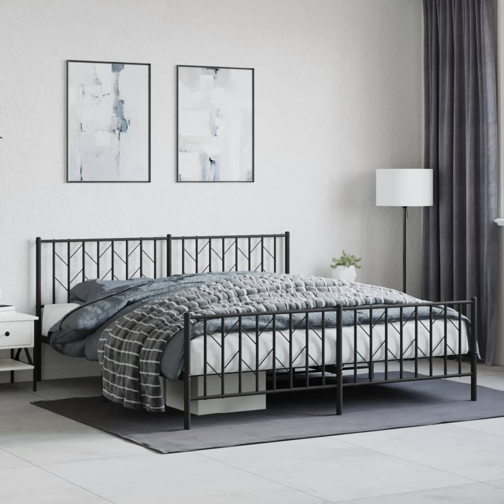 Metal Bed Frame Without Mattress With Footboard 90X190Cm