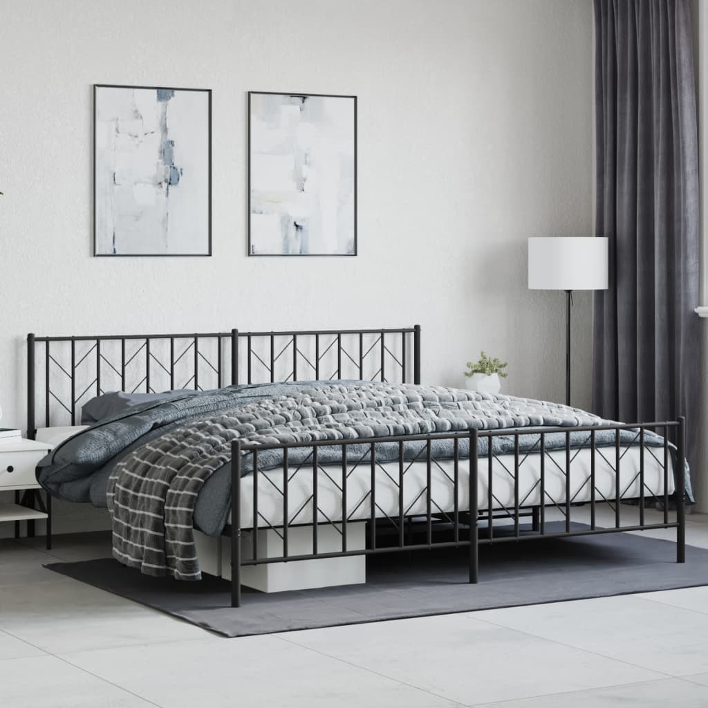 Metal Bed Frame Without Mattress With Footboard 90X190Cm