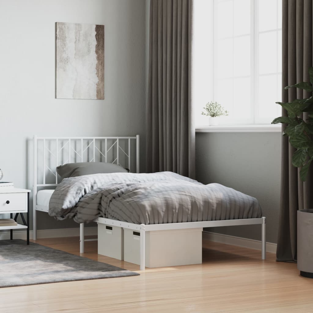 Metal Bed Frame Without Mattress With Footboard 90X190Cm