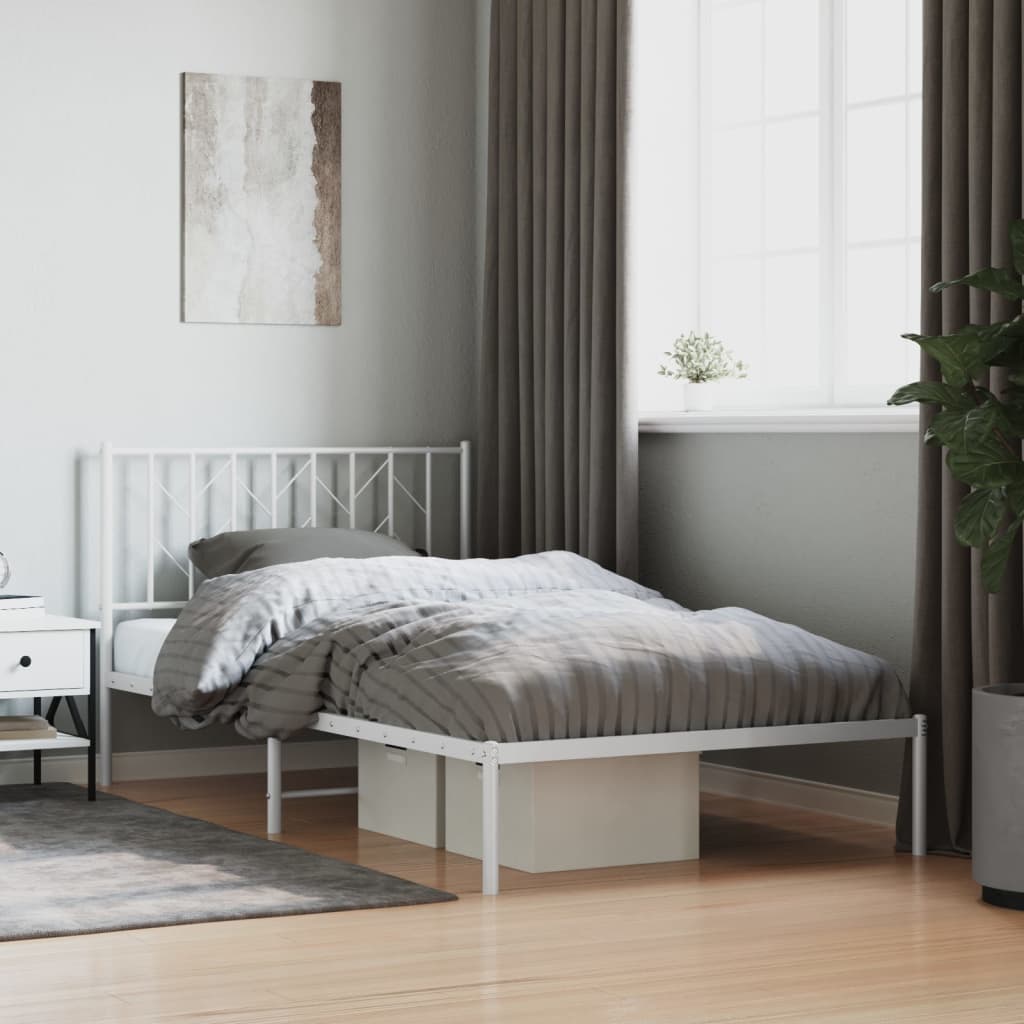 Metal Bed Frame Without Mattress With Footboard 90X190Cm