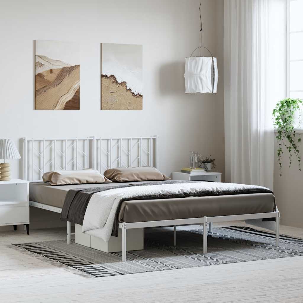Metal Bed Frame Without Mattress With Footboard 90X190Cm