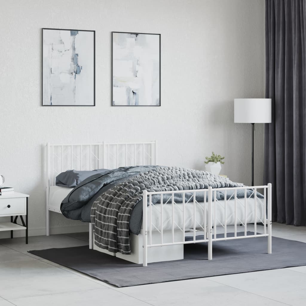 Metal Bed Frame Without Mattress With Footboard 90X190Cm